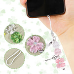 ZORBES® 2Pcs Cute Phone Charms for Girls, Crystal Four-Leaf Clover Mobile Charms for Women Phone Accessories for Girls, Aesthetic Charms Phone Chain Accessories for Phones, Keychains, Bags, Headphones
