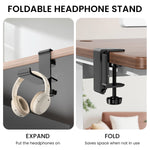 ZORBES® 1PCS Headphone Stand Hanger Holder, Foldable Aluminum Desk Headphone