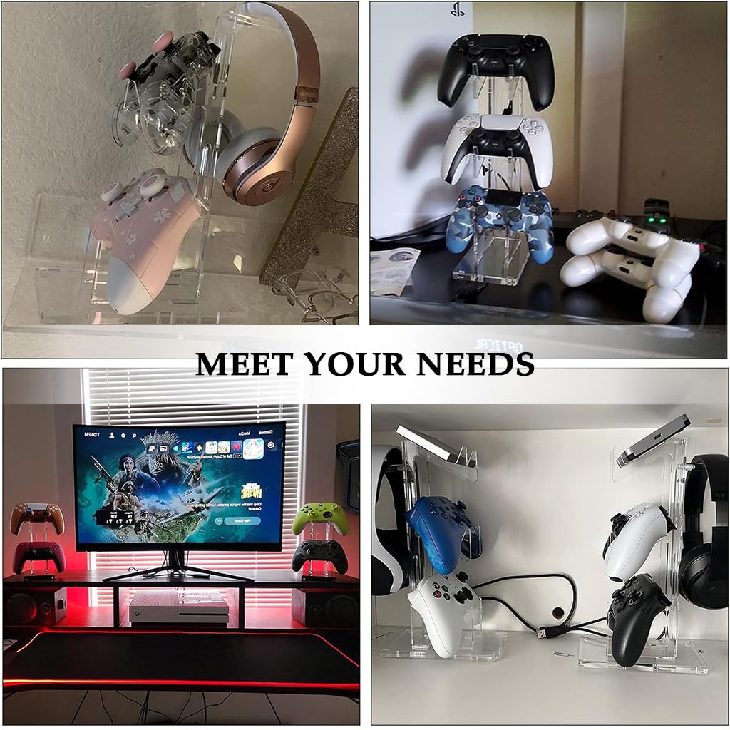 ZORBES® Universal 3 Tier Controller Stand and Headset Stand for Xbox ONE X Switch PS4 PS5 PC