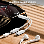 ZORBES® AuviPal 2-in-1 USB C to Audio Adapter with 100W Charging Port,