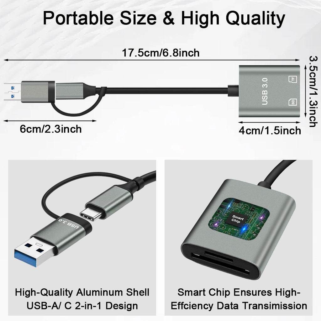 ZORBES® SD Card Reader, High-Speed USB 3.0 to Micro SD Card Adapter