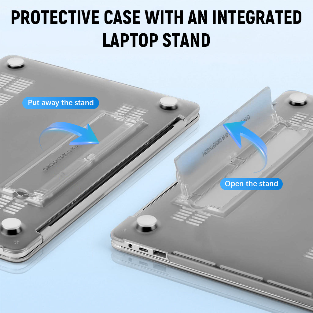 ZORBES® Funda Compatible con MacBook Air de 13, 6 Pulgada (2024/2022) [A3113 M3/ A2681 M2] con Funda para Teclado, Funda Protectora Antigolpes y Soporte Plegable para MacBook Air de 13, 6'' (Gris)