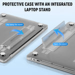ZORBES® Funda Compatible con MacBook Air de 13, 6 Pulgada (2024/2022) [A3113 M3/ A2681 M2] con Funda para Teclado, Funda Protectora Antigolpes y Soporte Plegable para MacBook Air de 13, 6'' (Gris)