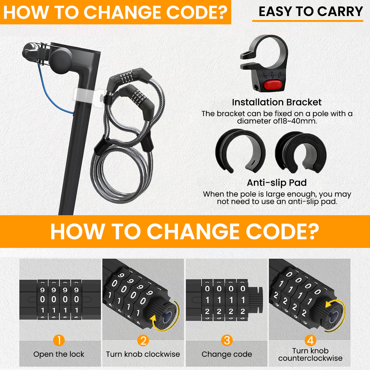 ZORBES® Scooter Lock, Bike Locks