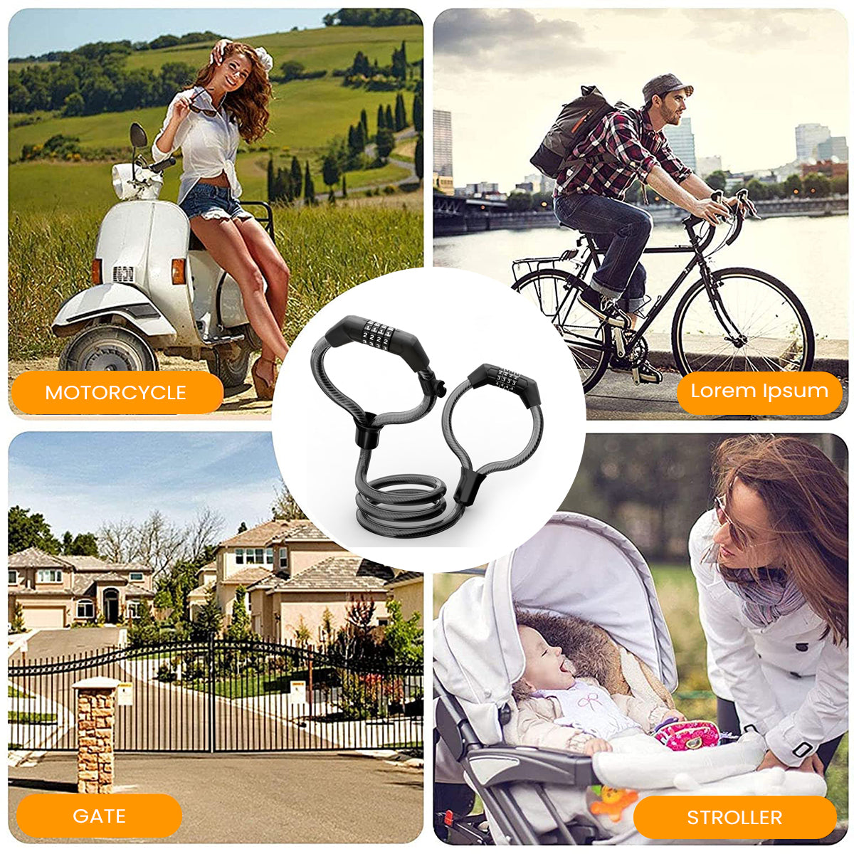 ZORBES® Scooter Lock, Bike Locks