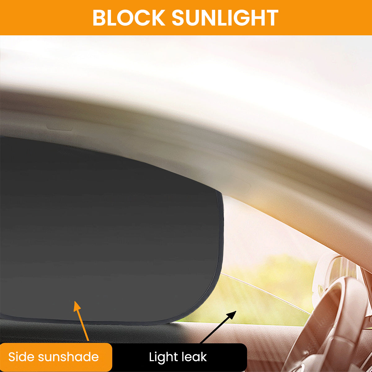 ZORBES® Car Sun Shields Sun Shade for Window, Car Driver's Window Sun Shields Suction Cup Detachable Sun Blackout UV Protection Window Shield, Pack of 4Pcs, 17.72x14.57 inches