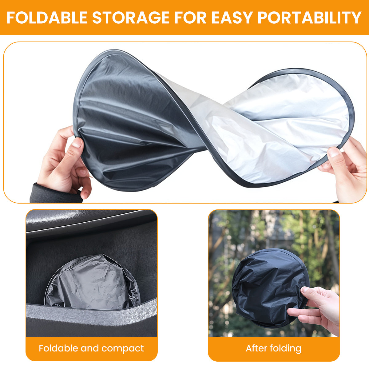 ZORBES® Car Sun Shields Sun Shade for Window, Car Driver's Window Sun Shields Suction Cup Detachable Sun Blackout UV Protection Window Shield, Pack of 4Pcs, 17.72x14.57 inches