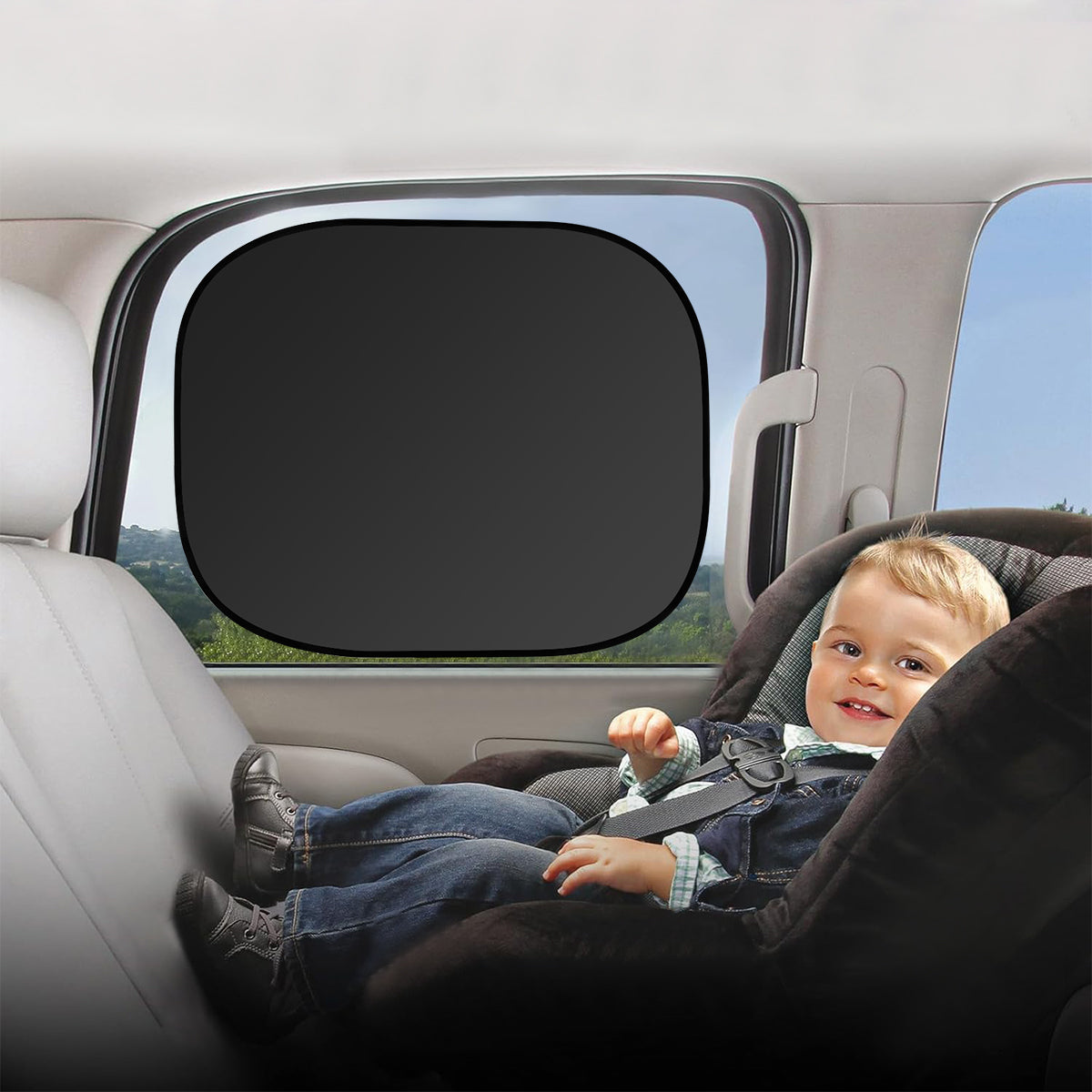 ZORBES® Car Sun Shields Sun Shade for Window, Car Driver's Window Sun Shields Suction Cup Detachable Sun Blackout UV Protection Window Shield, Pack of 4Pcs, 17.72x14.57 inches