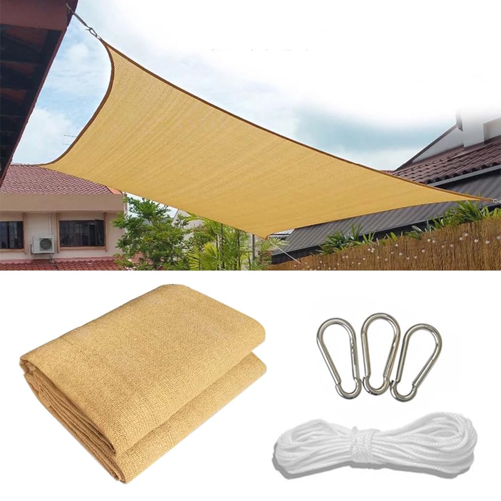 ZORBES® Malla Sombra 2x3m para Exteriores, Lona Solar de Alta Densidad con Protección UV, Toldo Vela Transpirable y Reforzado con Cuerda de 10M para Patio, Jardín, Piscina y Actividades al Aire Libre