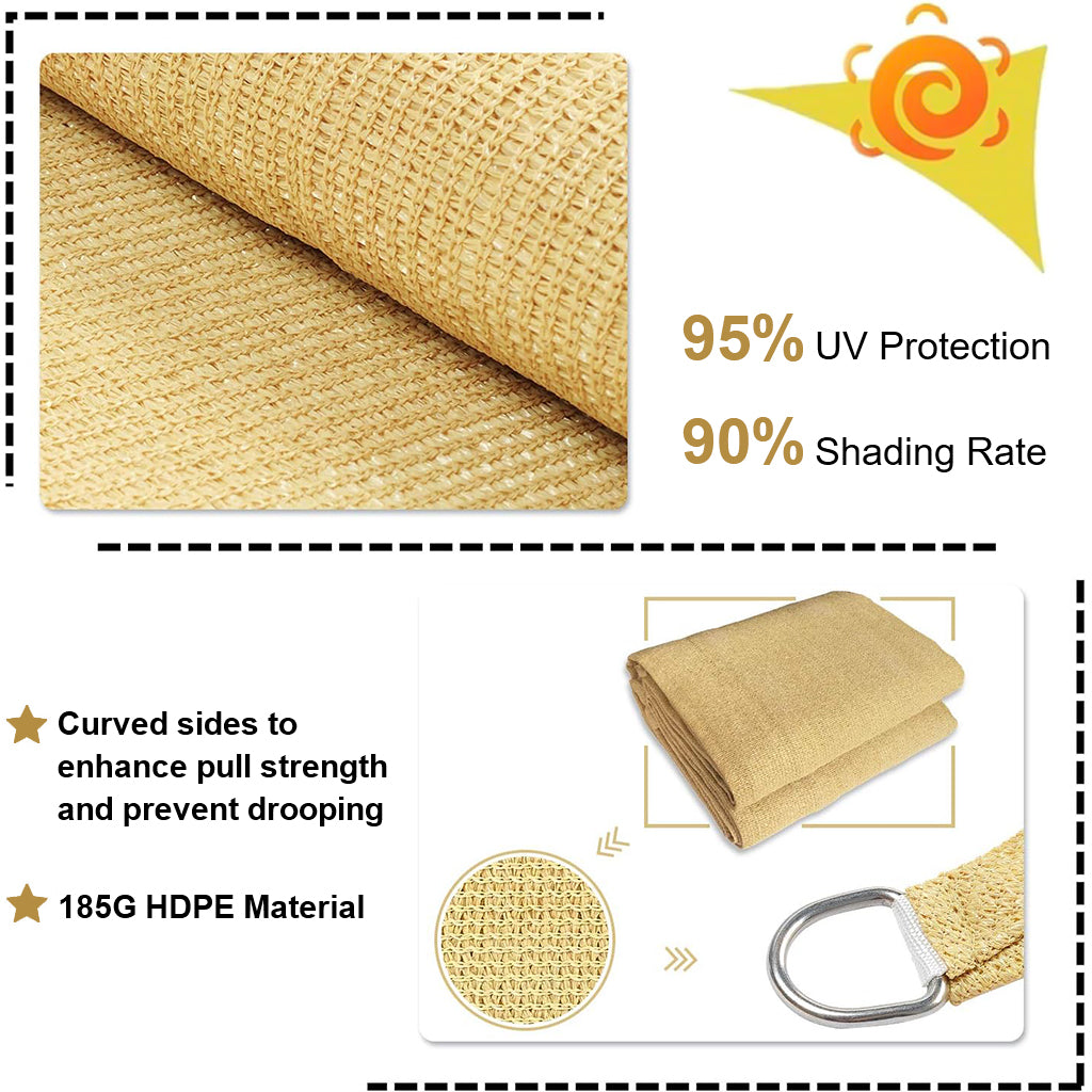 ZORBES® Malla Sombra 2x3m para Exteriores, Lona Solar de Alta Densidad con Protección UV, Toldo Vela Transpirable y Reforzado con Cuerda de 10M para Patio, Jardín, Piscina y Actividades al Aire Libre