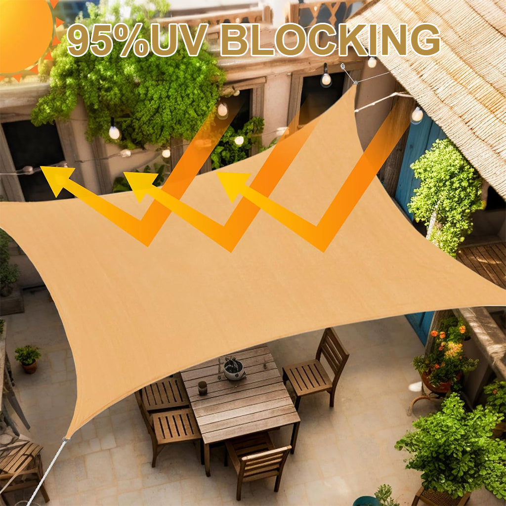 ZORBES® Malla Sombra 2x3m para Exteriores, Lona Solar de Alta Densidad con Protección UV, Toldo Vela Transpirable y Reforzado con Cuerda de 10M para Patio, Jardín, Piscina y Actividades al Aire Libre