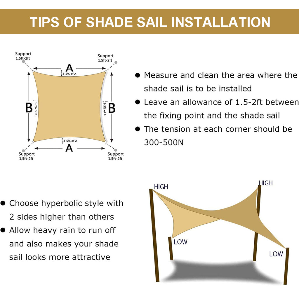 ZORBES® Malla Sombra 2x3m para Exteriores, Lona Solar de Alta Densidad con Protección UV, Toldo Vela Transpirable y Reforzado con Cuerda de 10M para Patio, Jardín, Piscina y Actividades al Aire Libre
