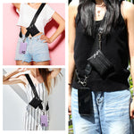 ZORBES® Phone Strap with Zippered Pouch, Clip and Go Strap for Phone with Wallet Crossbody, Fashion 2 in 1 Phone Sling Bag Multi Purpose Phone Sling Travel Cash Bag Beach Wear Accessory Bag