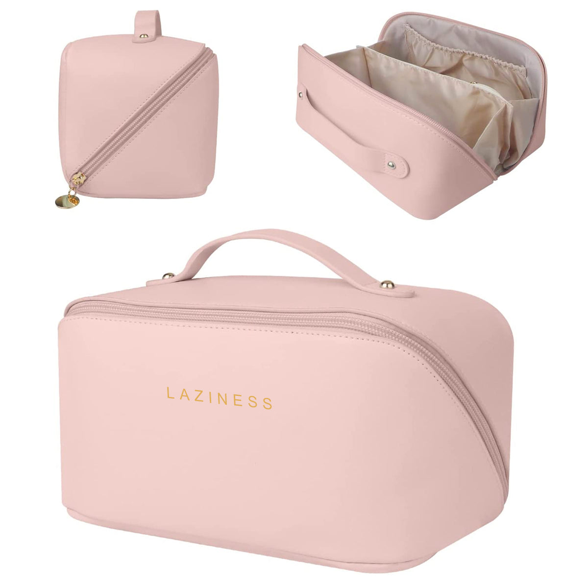 MAYCREATE® Travel Cosmetic Bag, Makeup Bag with Multi Divider & Handle, Hanging Travel Toiletry Bag Cosmetic Makeup Bag Organizer for Women and Girls