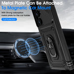 ZORBES® Phone Case for Samsung Galaxy S24 Ultra with Magnetic Kickstand Phone Grip, Hard PC Phone Case with Sliding Camera Cover Anti-Scratch Phone Case for Samsung Galaxy S24 Ultra