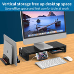 ZORBES® Laptop Holder For Desk With Silicone Anti-Slip Notebook Vertical Laptop Stand Holder With Dual Slots Laptop Dock For Ipad Macbook Stand 13 Inch Phone Stand Organizer Rack Tabletop