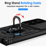 ZORBES® Phone Case for Samsung Galaxy S24 Ultra with Magnetic Kickstand Phone Grip, Hard PC Phone Case with Sliding Camera Cover Anti-Scratch Phone Case for Samsung Galaxy S24 Ultra