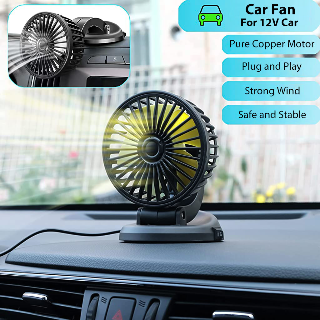 ZORBES® Car Fan Cigarette Lighter Powered Fan for 12V Vehicle360° Rotatable Car Use Fan Portable Car Fan for 12V Cars, SUV Trucks, Boats, Sightseeing Car