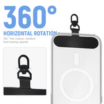 ZORBES® 2Pcs 360° Rotatable Phone Tether Tab, Universal Phone Lanyard Patch, Cell Phone Replacement Pad ,Anti-Lost Attachment Hanging Metal Ring Compatible for iPhone & Other Cell Phone