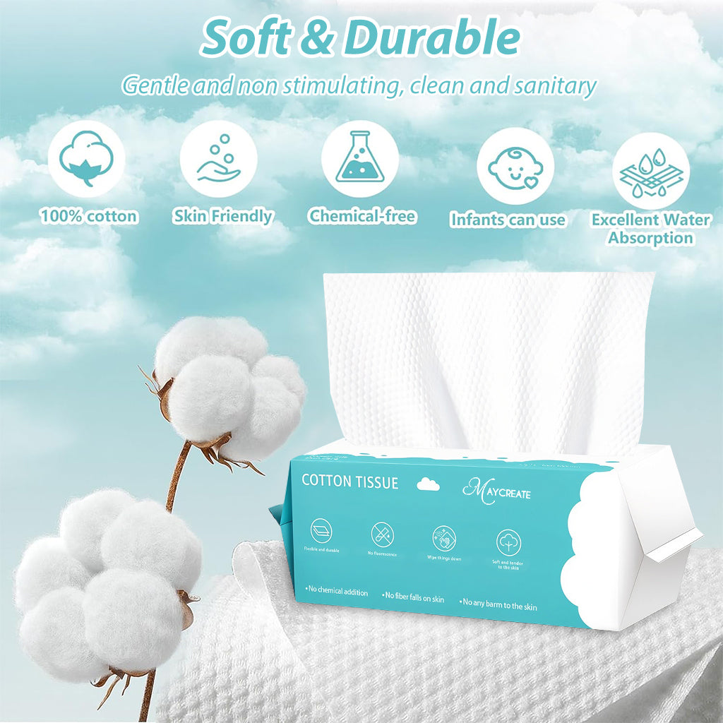 ZORBES® Toallitas faciales secas, pañuelos multiusos para el cuidado de la piel del rostro y desmaquillantes