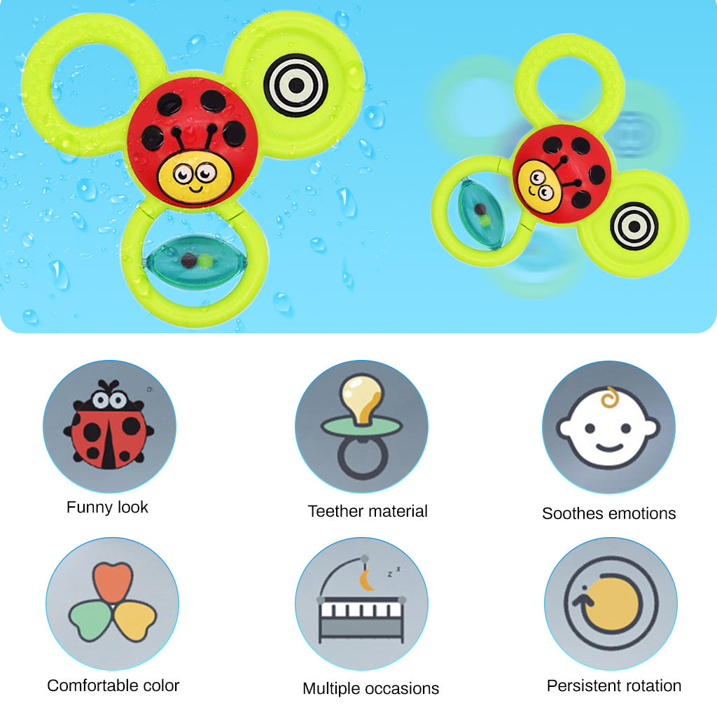 PATPAT® 3PCS Sensory Learning Toys for Toddlers Baby 6 Months+ Suction Cup Toy,Baby Bathtub Bath Toys, Birthday Gifts for Boys and Girls Baby Distraction Toys Gift Toy (Upgrade Edition)