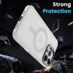 ZORBES® Phone Case for Phone 16 Pro Max Sleek White TPU Matte Phone Case with Lanyard 2 in 1 Magnetic Lens Protector Frame Design, Magnetic Phone Case for Mag safe Support Wireless Charging