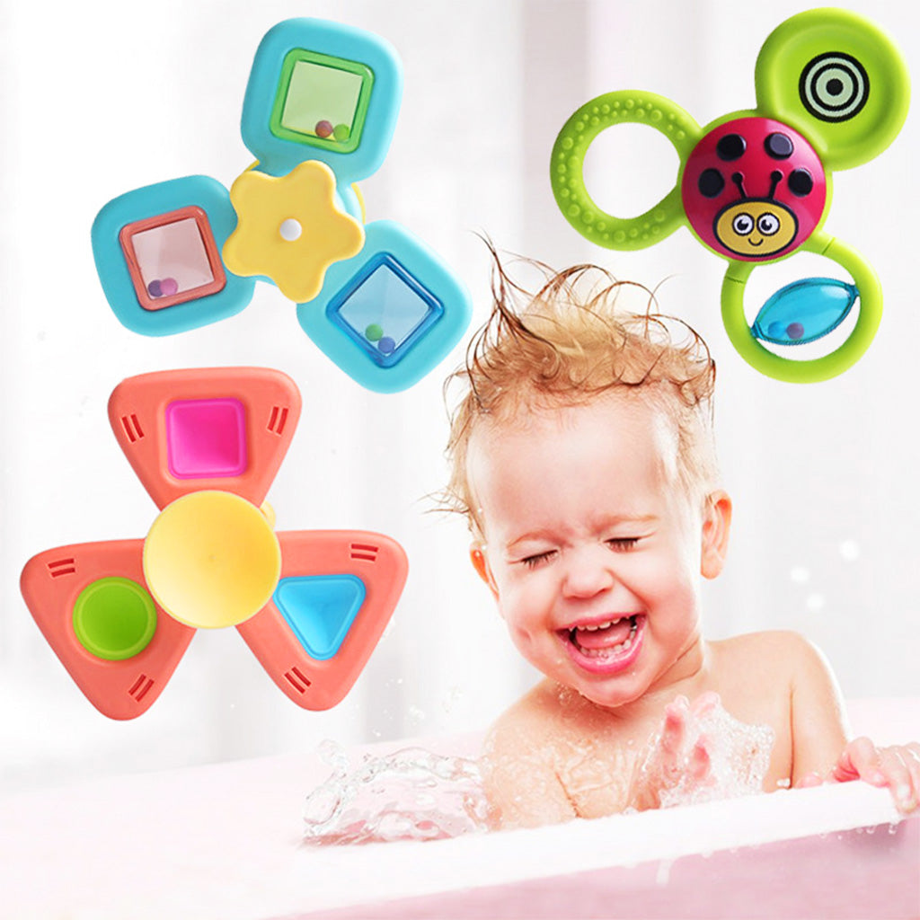 PATPAT® 3PCS Sensory Learning Toys for Toddlers Baby 6 Months+ Suction Cup Toy,Baby Bathtub Bath Toys, Birthday Gifts for Boys and Girls Baby Distraction Toys Gift Toy (Upgrade Edition)
