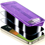 ZORBES® 2pcs Privacy Screen Protectors for i Phone 16 Pro 6.3'' Ultra HD Tempered Glass Screen Protectors 2-Step Installation Auto-Alignment HD Screen Protector Kit with Screen Cleaning Tools