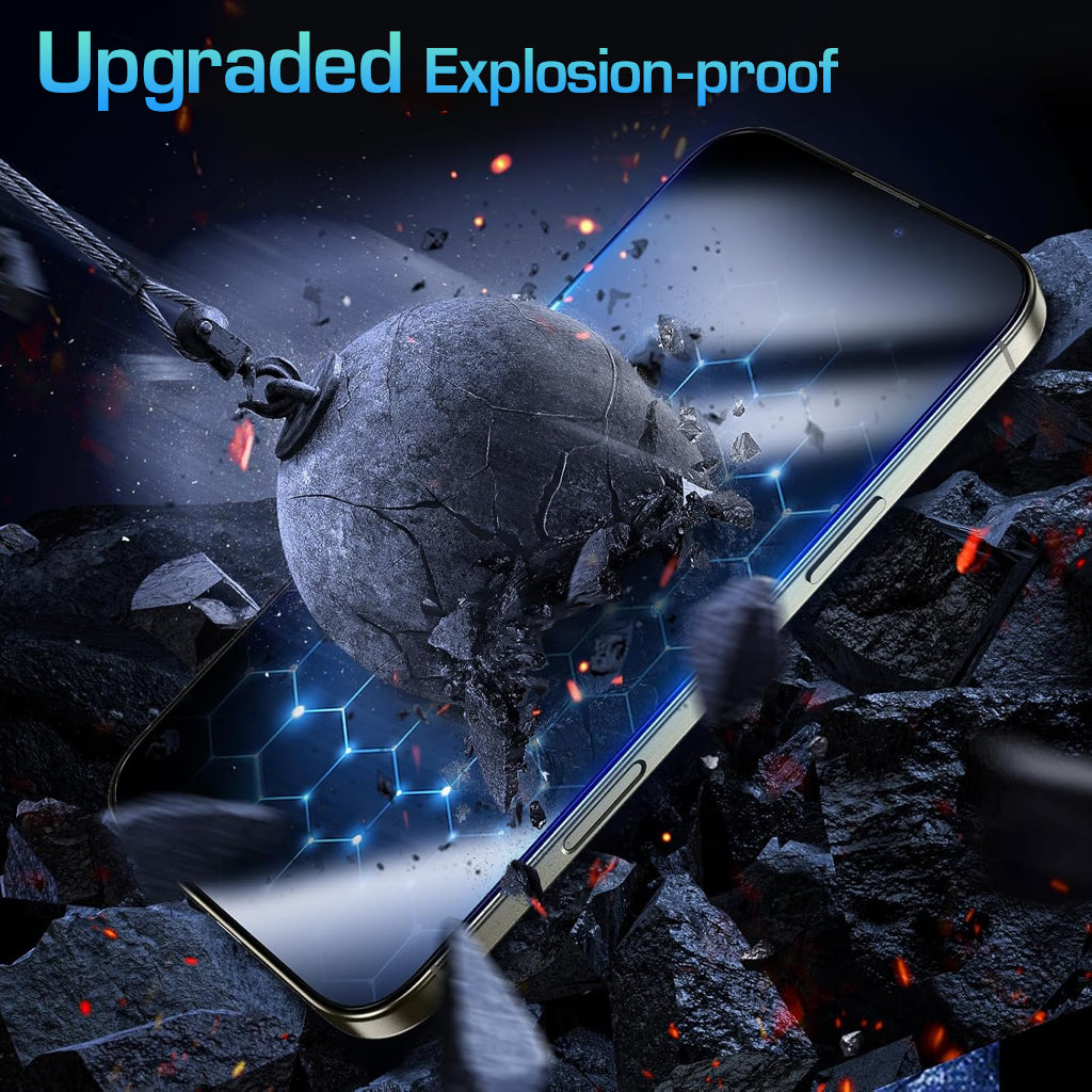 ZORBES® 2pcs Privacy Screen Protectors for i Phone 16 Pro 6.3'' Ultra HD Tempered Glass Screen Protectors 2-Step Installation Auto-Alignment HD Screen Protector Kit with Screen Cleaning Tools