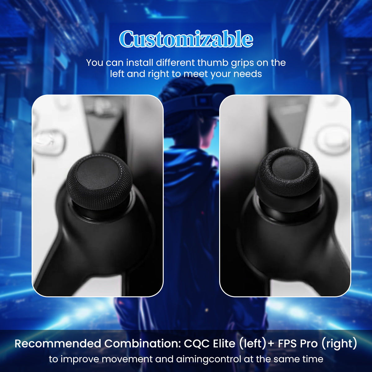 ZORBES® 3 Pairs Thumb Grips for PlayStation Portal 3 Types Ultra Slim Silicone Snug Fit Joystick Thumb Grips Protectors Analog Sticks Caps Improved Controll Gaming Accessories for Stream PS5