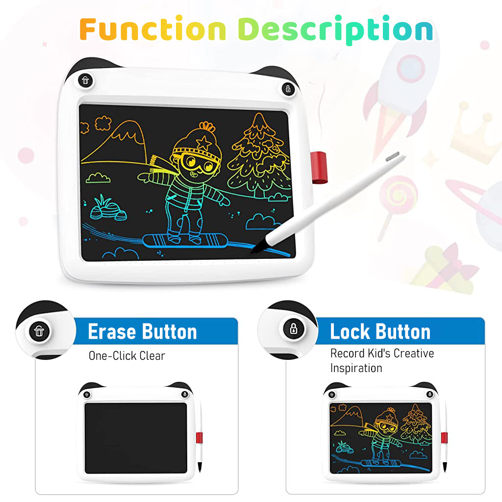ZORBES® Drawing Pad for Kids 9'' Writing Board with Stylus Pen Writing Tablet for Kids 3-8 Years Old Erasable Drawing Pad Travel Portable Drawing Pad Birthday Gift Children's Day Gift for Kids