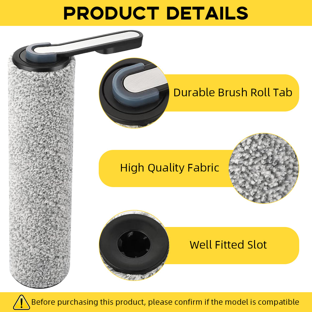 Verilux® Replacement Brush Roll & HEPA Filters for Tineco Wet Dry Vacuum, Includes 2pcs Soft Microfiber Wet Dry Use Brush Roll and 4Pcs Filters for S3/F3/S5/3.0/2.0/2.0slim, Not for S5 Combo Series