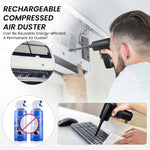 ZORBES® Electric Dust Blower, Wireless Air Duster Car Vacuum Cleaner, 2 in 1 Electric Air Blower with LCD Digital Display, 120W USB Cordless Air Blower with LED and Interchangeable Nozzles for Home, Computer