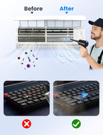 Verilux® Electric Air Duster 2 In 1 Air Blower Air Pump with 5 Nozzles, 3-speed Air Duster with LED Light USB Cordless Handheld Compressed Air Blower for Car Dusting, Keyboard Maintenance