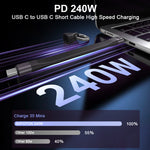 Verilux® Short USB C Cable PD 240W/USB 4.0 C Short Cable/40Gbps Data Transfer