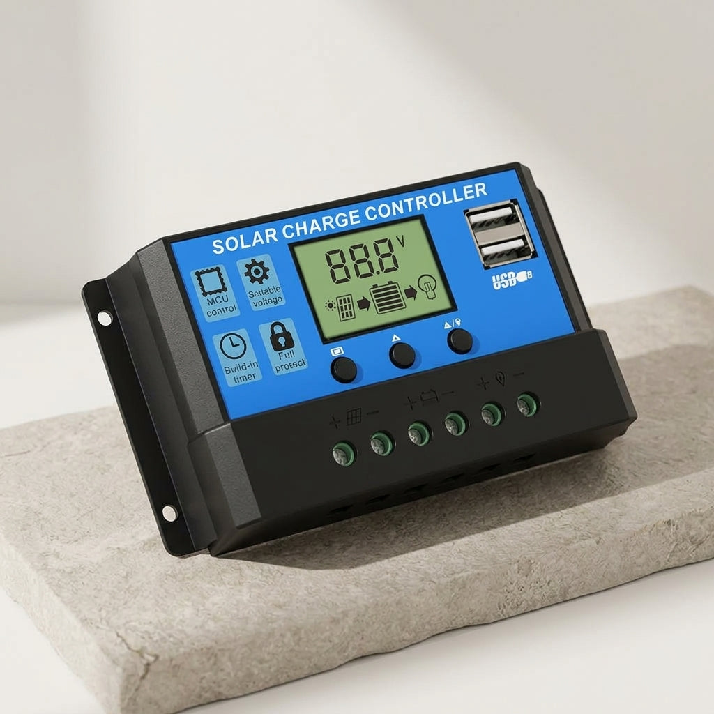 Verilux® 20A Intelligent Solar Charge Controller (12V/24V Auto-Adaptive)