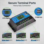Verilux® 20A Intelligent Solar Charge Controller (12V/24V Auto-Adaptive)