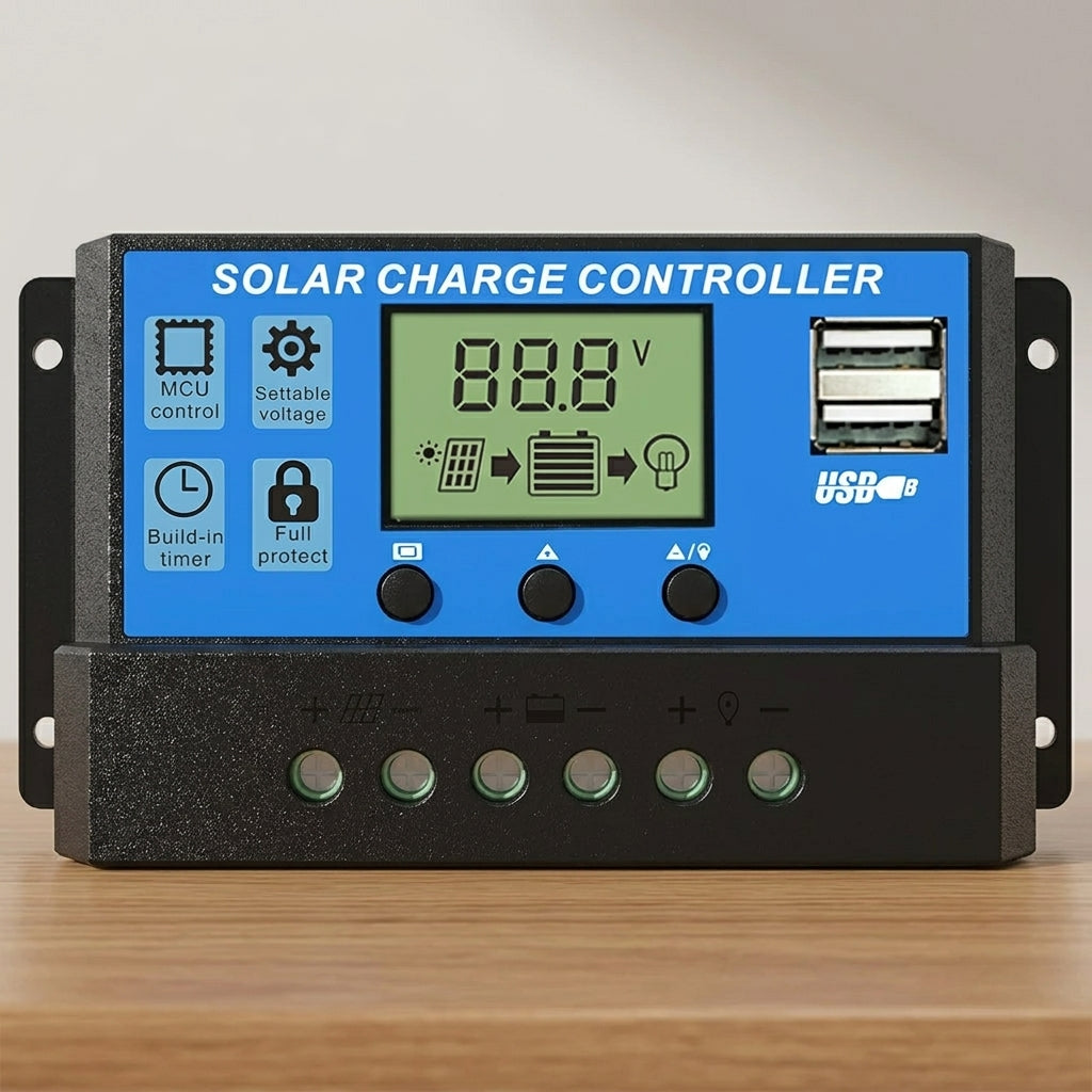 Verilux® 20A Intelligent Solar Charge Controller (12V/24V Auto-Adaptive)