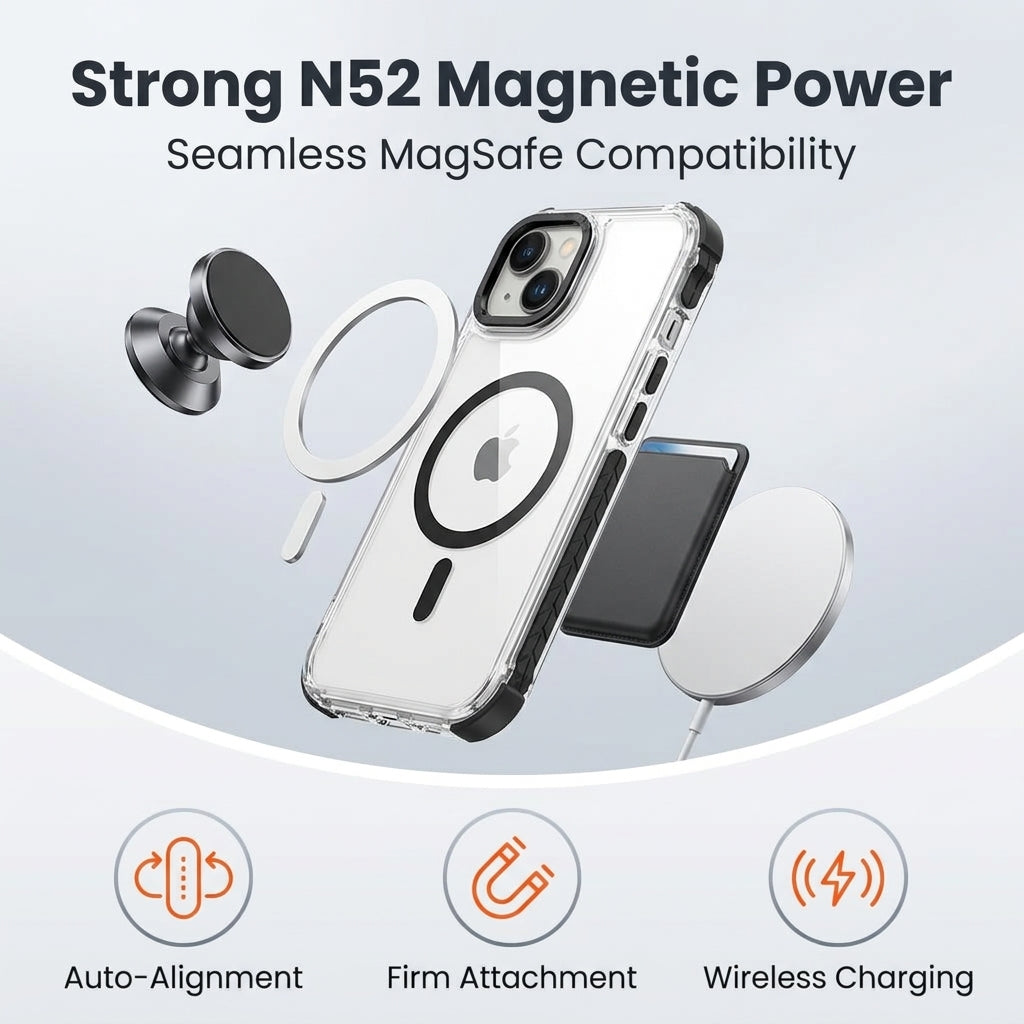ZORBES Clear Magnetic Phone Case for iPhone 16e/17e