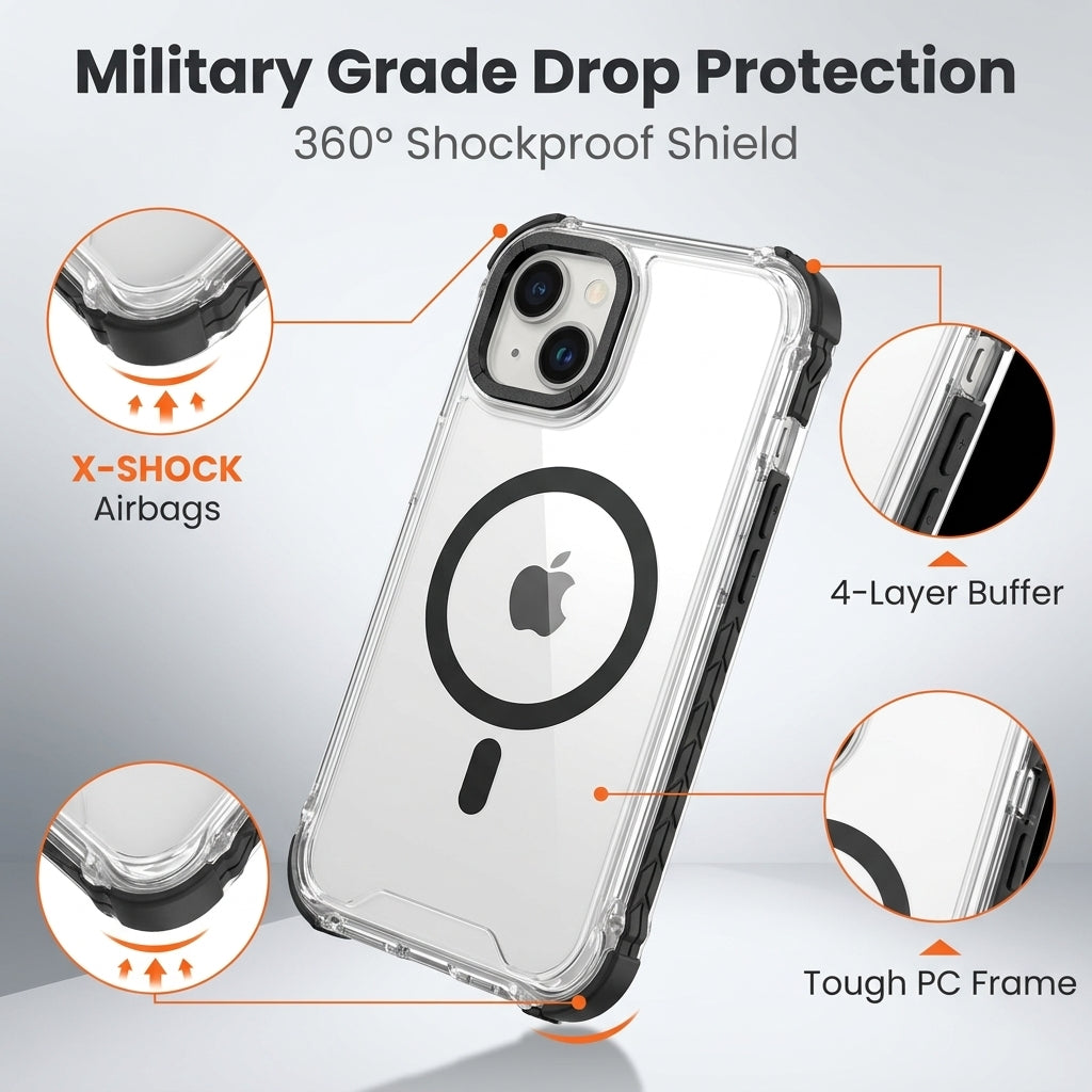 ZORBES Clear Magnetic Phone Case for iPhone 16e/17e