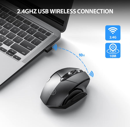 Verilux® Wireless 2.4GHz Rechargeable MouseAdjustable 1000/1200/1600 DPI