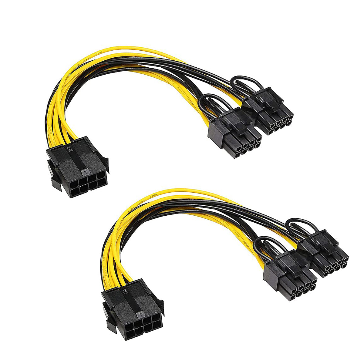 8 Pin PCI-E to 2 PCI-E 8 Pin (6 Pin + 2 Pin) Power Cable, 30cm (2 pcs) - verilux