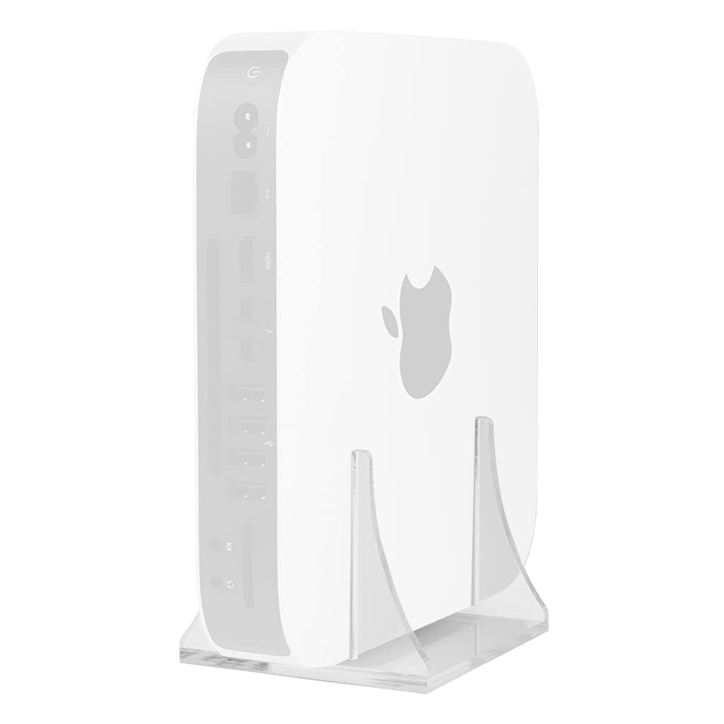 ZORBES® Mac Mini Stand Mac Mini Mount Desktop Stand for Apple Mac Mini 2010-2020 Clear Acrylic Organizer Wall Mount Mac Mini Holder Under Desk Mount Dock for Apple Mac Mini - verilux