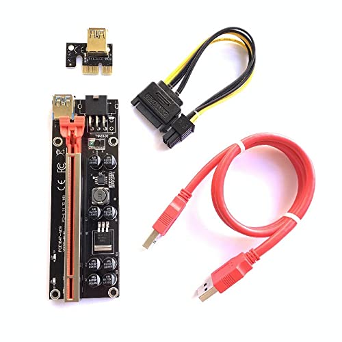 6PIN SATA Power Cable PCI-E 1X to 16X Riser Card 8 Solid Capacitors 60cm USB 3.0 Extension Cable