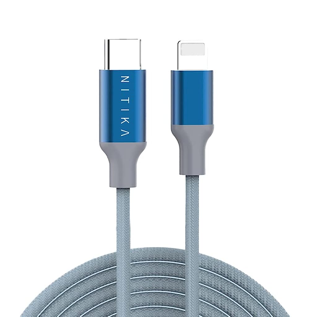 Verilux Type C to Light-ning Cable 6.6FT/2M [MFi Certified] Nylon Braided Cord PD Fast Charging USB C Cable for iPhone 13/12/12 PRO Max/12 Mini/11/11PRO/XS/Max/XR/X/8/8Plus/iPad - Blue