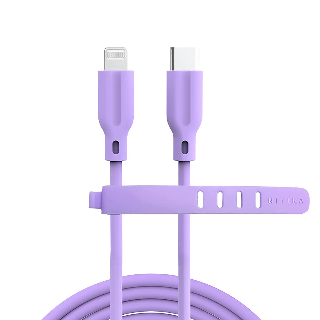 Verilux Type C to Light-ning Cable 6.6FT/2M [MFi Certified] Liquid Silicone PD Fast Charging USB C Cable for iPhone 13/12/12 PRO Max/12 Mini/11/11PRO/XS/Max/XR/X/8/8Plus/iPad- Purple