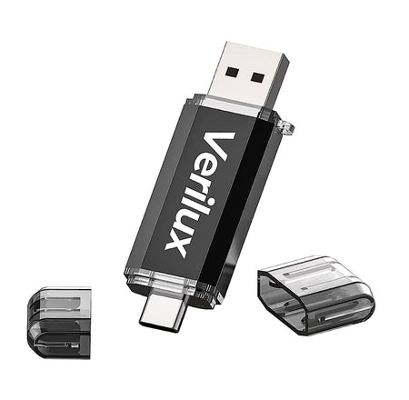 Pendrive 64GB Flash Drive 2 in 1 with USB A 3.0 (Black)