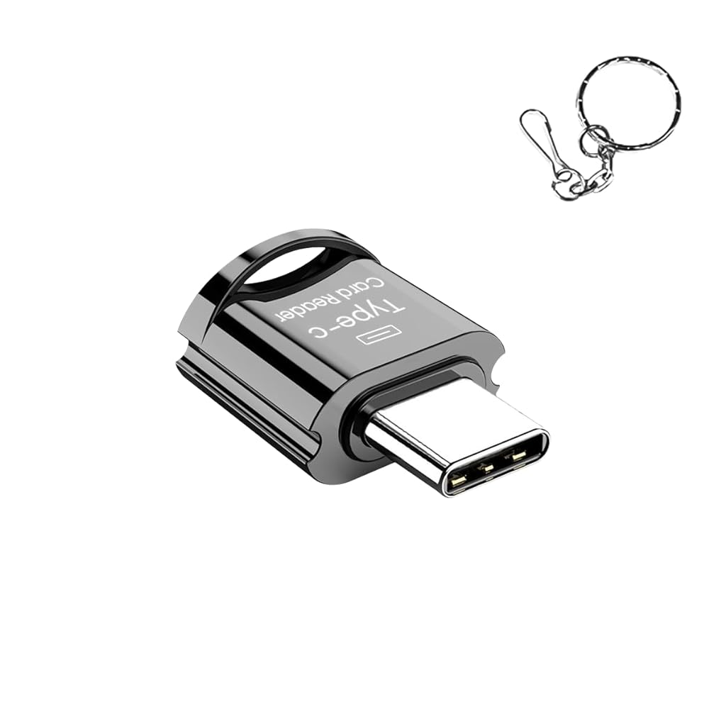 Verilux® TF Card Reader Type C Micro TF Card Reader PortableTF Card Reader with Keychain USB C to Micro SD SDHC SDXC OTG Memory Reader, Compatible with Phone with OTG Function, Instant TF Card Reader - verilux