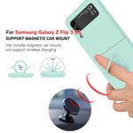 ZORBES® Phone Case for Samsung Galaxy Z Flip 3 5G, 6.7'' Phone Case with Built in Metal Phone Grip TPU Phone Case Anti Scratch Phone Cover for Galaxy Z Flip 3, Green