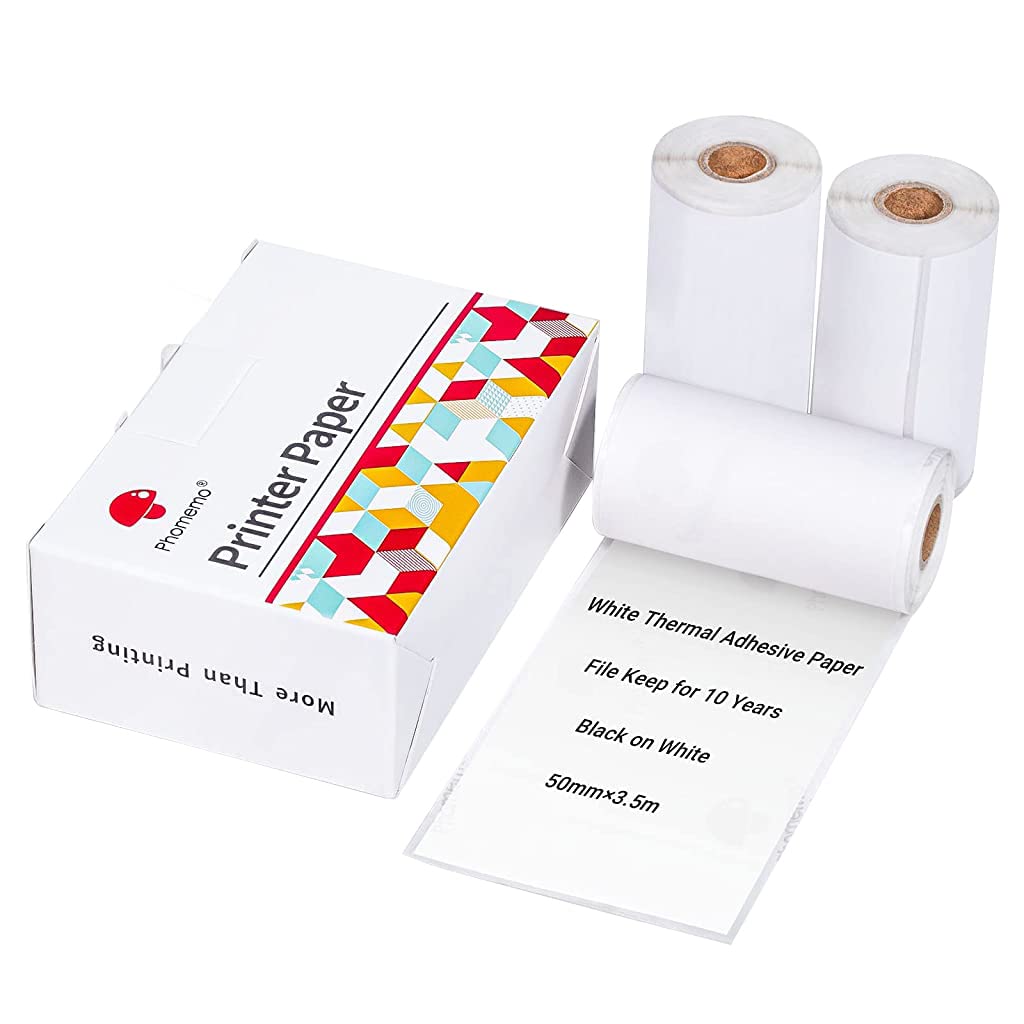 ZORBES® Thermal Printer Paper Poll 3 Pcs White 50mm*3.5m/Roll - verilux